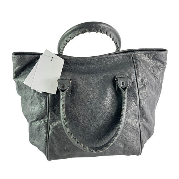 BALENCIAGA Gray Leather The Sunday Bag Sac + Miroir Made in Italy - Picture 4 of 16